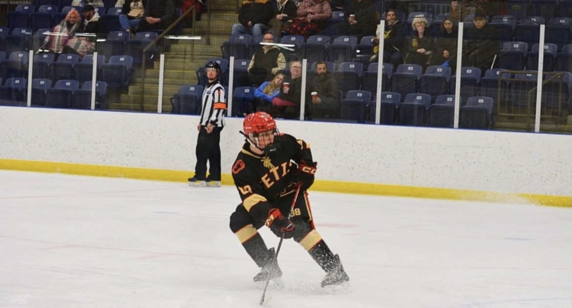 Bow Valley Yeti player competing on the ice